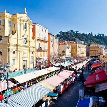 Grand H -f2, Face Vieux- Nice, Terrasse, Ascenseur, Climatisation, Terrace - Center Daire Nice
